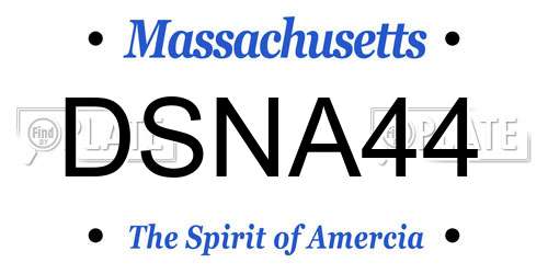 DSNA44 Massachusetts License Plate