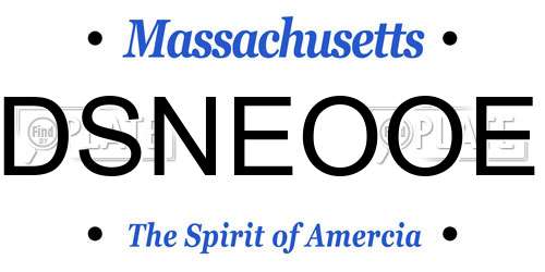 DSNEOOE Massachusetts License Plate