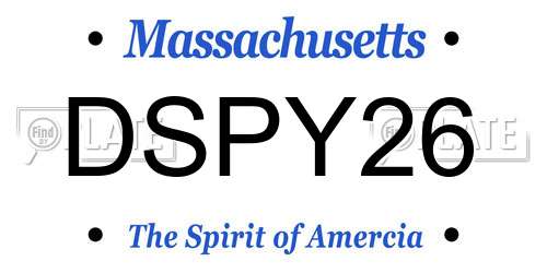 DSPY26 Massachusetts License Plate