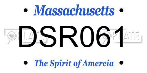 DSR061 Massachusetts License Plate