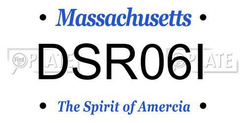 DSR06I Massachusetts License Plate