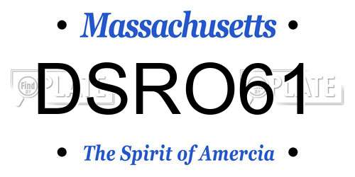 DSRO61 Massachusetts License Plate