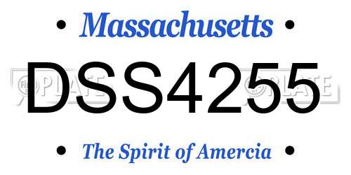 DSS4255 Massachusetts License Plate