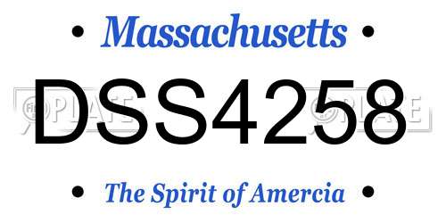 DSS4258 Massachusetts License Plate