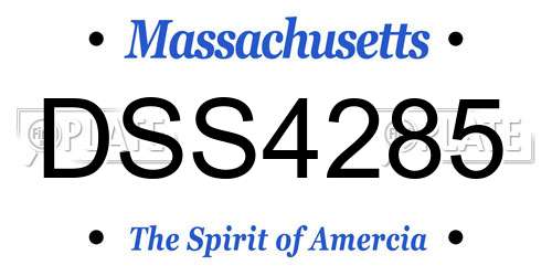 DSS4285 Massachusetts License Plate