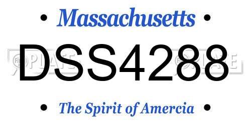 DSS4288 Massachusetts License Plate