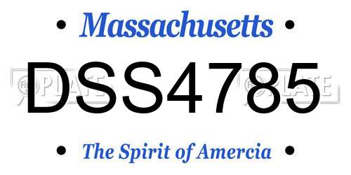 DSS4785 Massachusetts License Plate