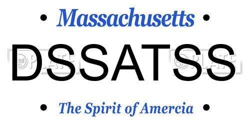 DSSATSS Massachusetts License Plate