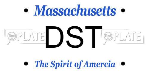 DST Massachusetts License Plate