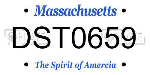 DST0659 Massachusetts License Plate