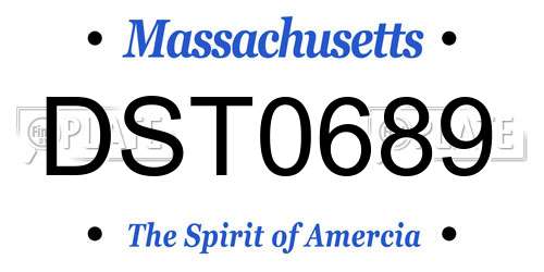 DST0689 Massachusetts License Plate