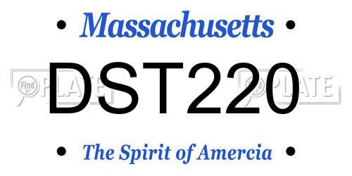 DST220 Massachusetts License Plate