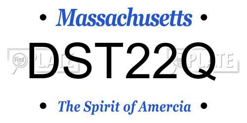 DST22Q Massachusetts License Plate