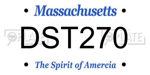 DST270 Massachusetts License Plate