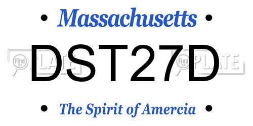 DST27D Massachusetts License Plate