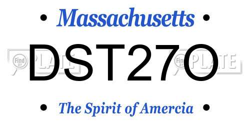 DST27O Massachusetts License Plate