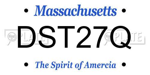 DST27Q Massachusetts License Plate
