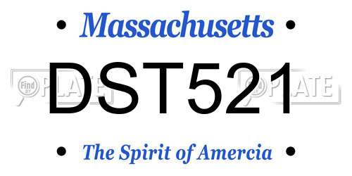 DST521 Massachusetts License Plate