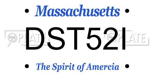 DST52I Massachusetts License Plate