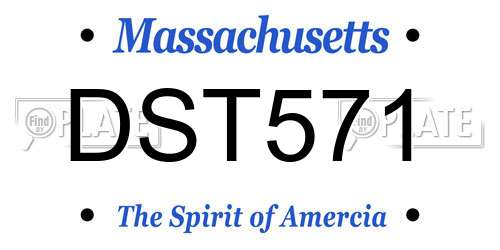 DST571 Massachusetts License Plate