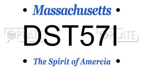DST57I Massachusetts License Plate