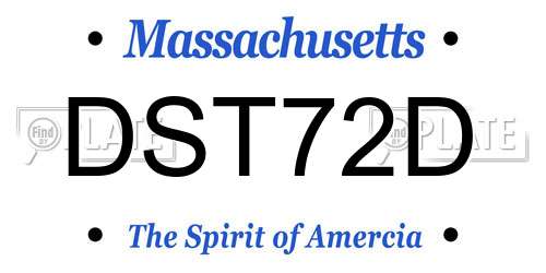 DST72D Massachusetts License Plate