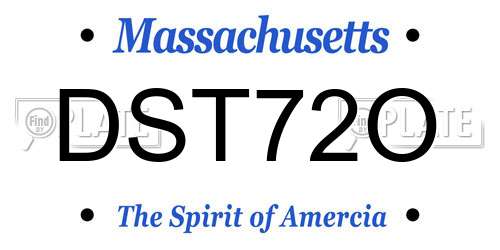 DST72O Massachusetts License Plate