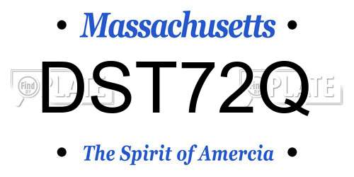 DST72Q Massachusetts License Plate