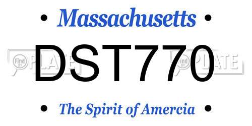 DST770 Massachusetts License Plate