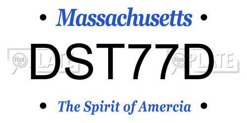 DST77D Massachusetts License Plate