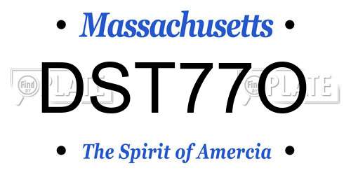 DST77O Massachusetts License Plate