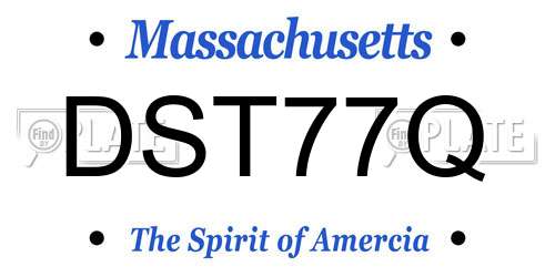 DST77Q Massachusetts License Plate