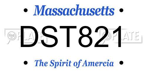 DST821 Massachusetts License Plate