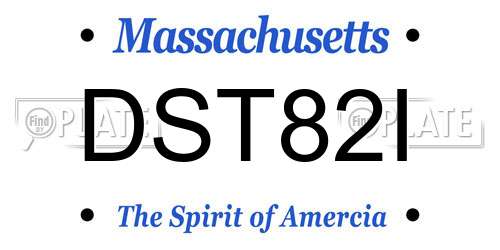 DST82I Massachusetts License Plate