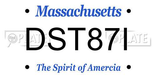 DST87I Massachusetts License Plate