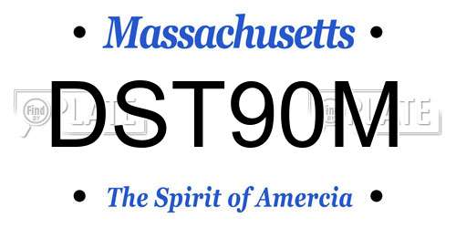 DST90M Massachusetts License Plate