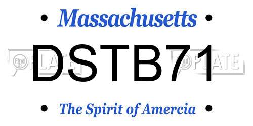 DSTB71 Massachusetts License Plate