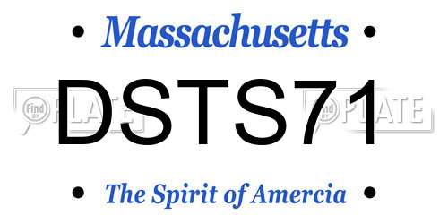 DSTS71 Massachusetts License Plate