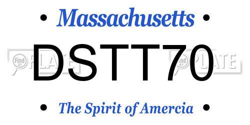 DSTT70 Massachusetts License Plate
