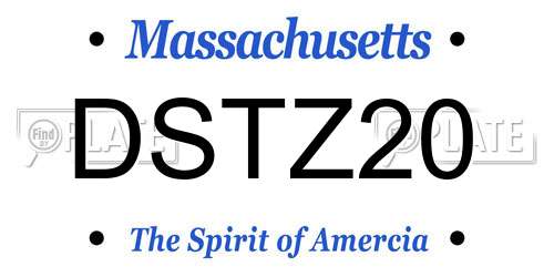 DSTZ20 Massachusetts License Plate