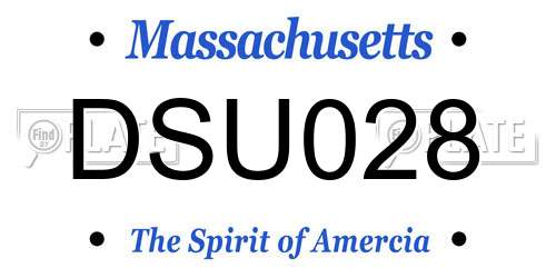 DSU028 Massachusetts License Plate