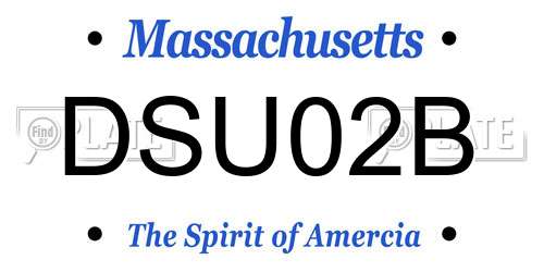 DSU02B Massachusetts License Plate