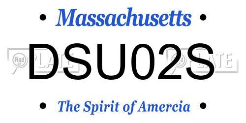 DSU02S Massachusetts License Plate