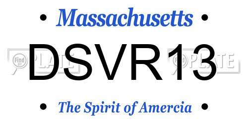 DSVR13 Massachusetts License Plate