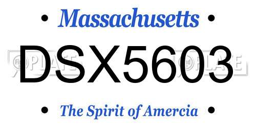 DSX5603 Massachusetts License Plate