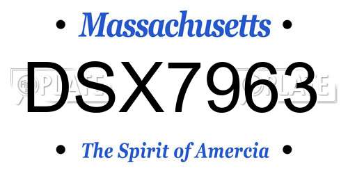 DSX7963 Massachusetts License Plate