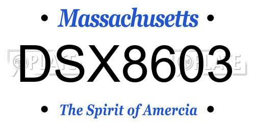 DSX8603 Massachusetts License Plate
