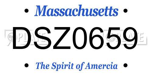 DSZ0659 Massachusetts License Plate