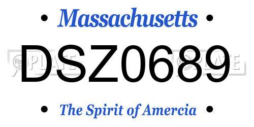 DSZ0689 Massachusetts License Plate
