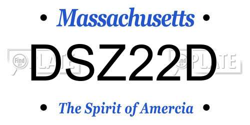 DSZ22D Massachusetts License Plate